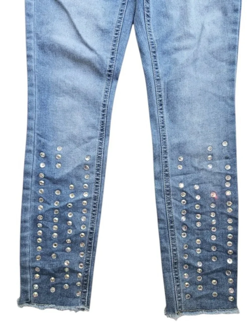 JUSTICE Mid Rise Denim Jeans Leggings Girls Size 10 Rhinestone Embellished